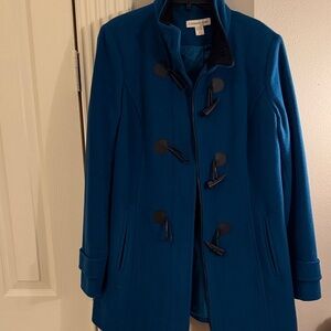 Wool Blend Women's Teal Pea Coat